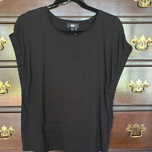 DKNY Women's Classic Black Short Sleeve Top